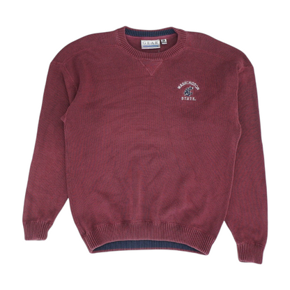Vintage Maroon Solid Pullover Sweater