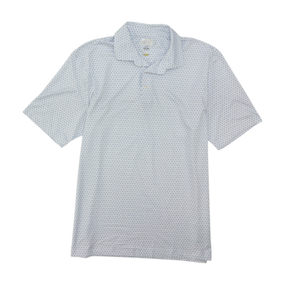 White Print Short Sleeve Polo