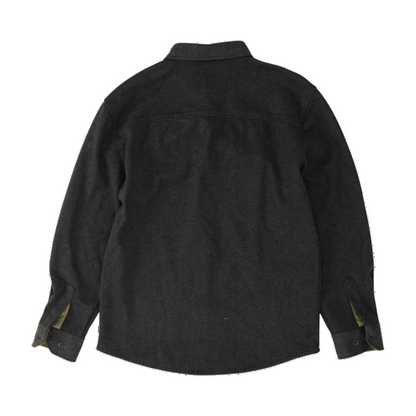 Gray Solid Flannel Button Down