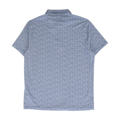 Blue Floral Short Sleeve Polo