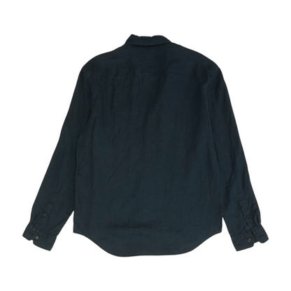 Navy Solid Long Sleeve Button Down
