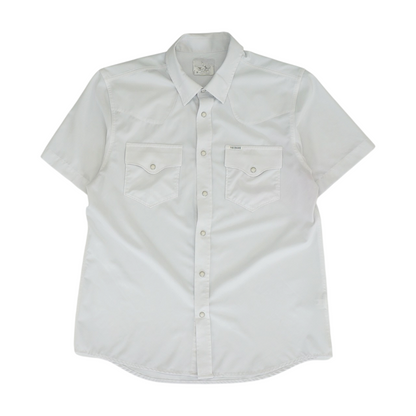 Gray Solid Short Sleeve Button Down