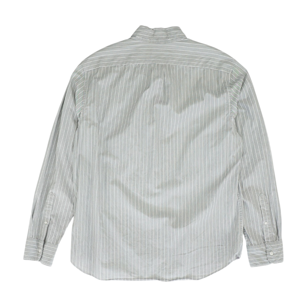 White Striped Long Sleeve Button Down