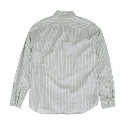White Striped Long Sleeve Button Down