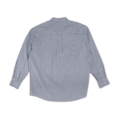 White Plaid Long Sleeve Button Down
