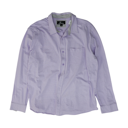 Purple Houndstooth Long Sleeve Button Down