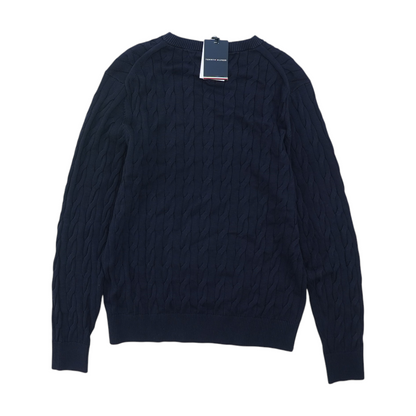 Navy Solid Pullover Sweater