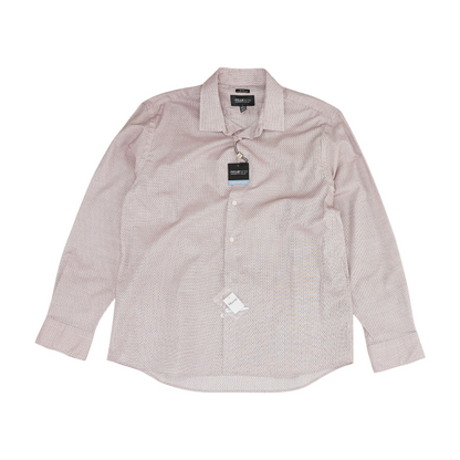 Beige Abstract Long Sleeve Button Down