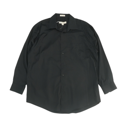 Black Solid Long Sleeve Button Down