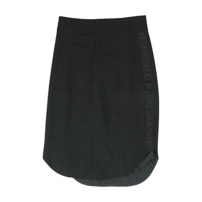 Black Solid Midi Skirt