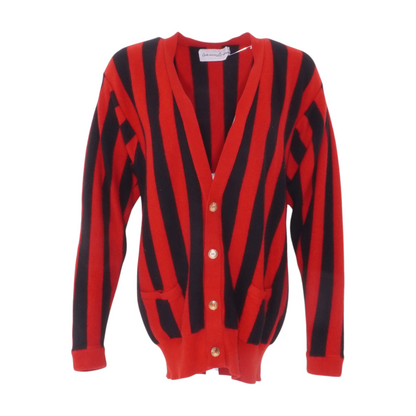 Red Striped Cardigan Sweater