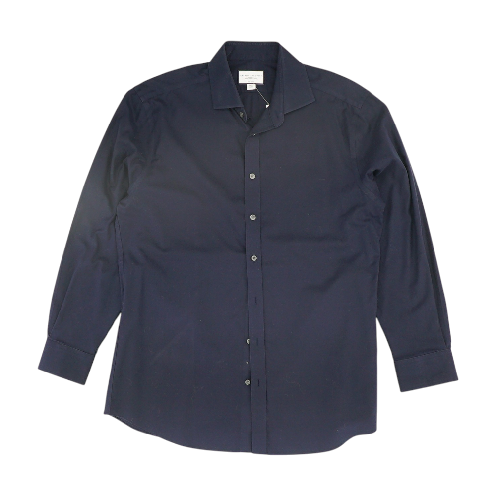Navy Solid Long Sleeve Button Down
