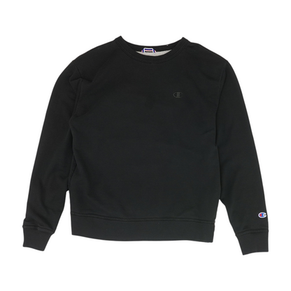 Black Solid Sweatshirt Pullover