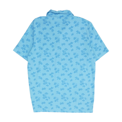 Blue Floral Short Sleeve Polo