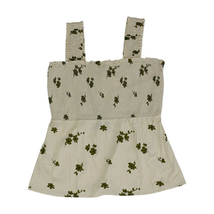 Beige Floral Tank Knit Top