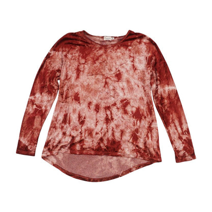 Red Tie Dye Crewneck Knit Top
