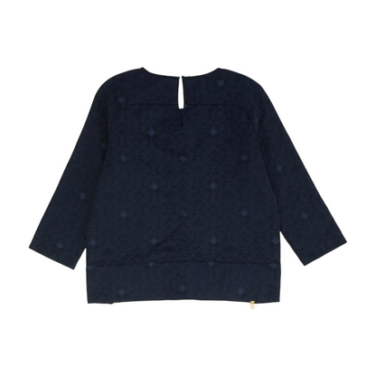 Navy Abstract Blouse