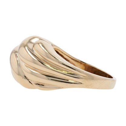 14K Gold Ridged Dome Cocktail Ring