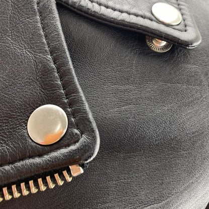 Black Solid Leather Jacket