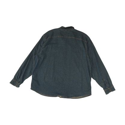 Blue Solid Long Sleeve Button Down