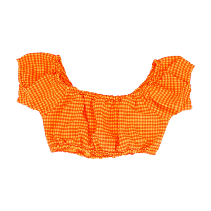 Orange Check Swim Top