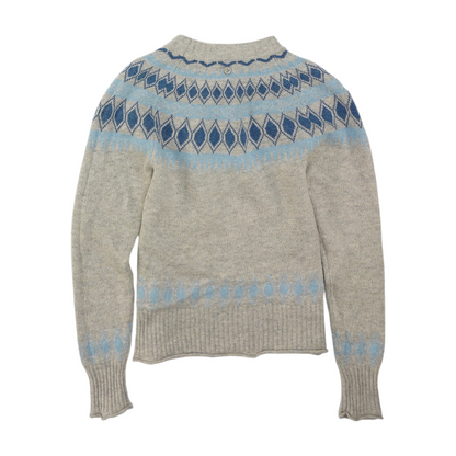 Gray Print Pullover Sweater