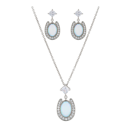 Costume Opal Pendant Necklace