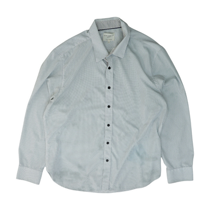 White Polka Dot Long Sleeve Button Down
