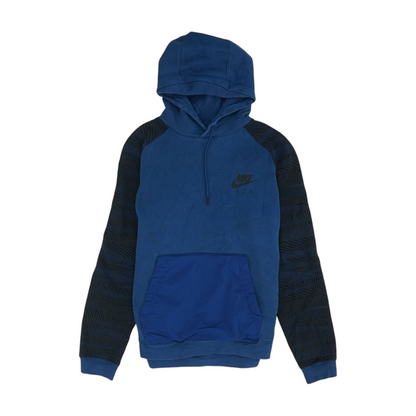 Blue Color Block Hoodie Pullover