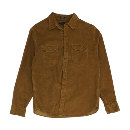 Brown Solid Flannel Button Down