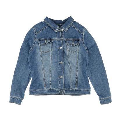 Blue Solid Denim Jacket