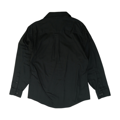 Black Solid Long Sleeve Button Down