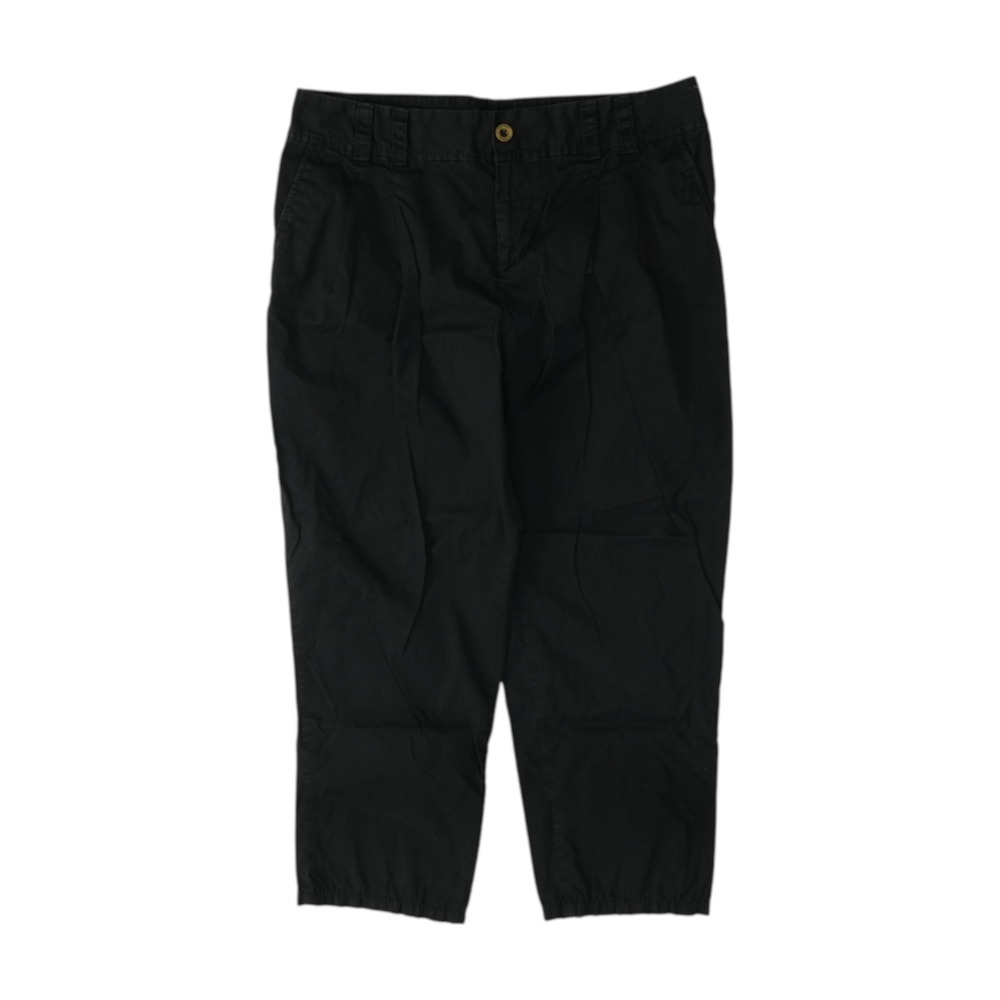Black Solid Capris