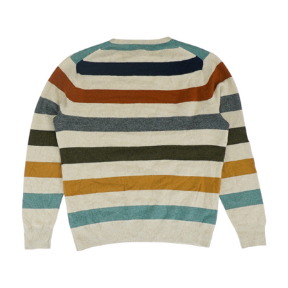 Beige Striped Pullover Sweater