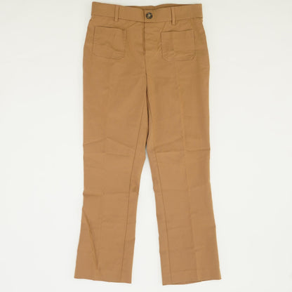 Brown Solid Dress Pants