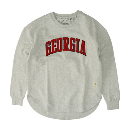 Gray Georgia Bulldogs Solid Sweatshirt Pullover