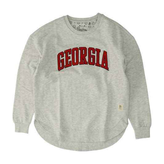 Gray Georgia Bulldogs Solid Sweatshirt Pullover