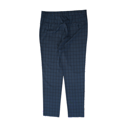 Blue Plaid Regular Pants