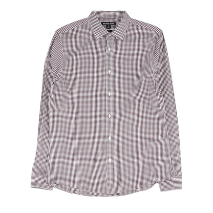 Maroon Check Long Sleeve Button Down