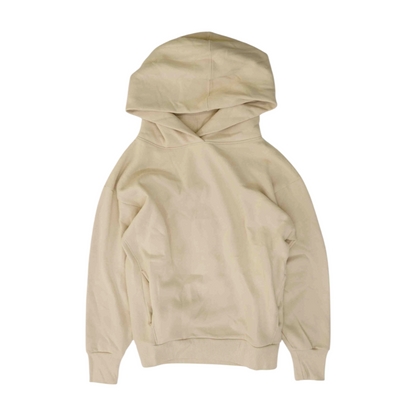 Beige Solid Hoodie Pullover