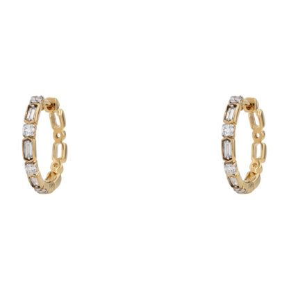 1/4 ctw Sterling Silver Lab Grown Diamond Hoop Earrings