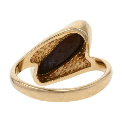 14K Gold Freeform Bezel Set Opal Doublet Cocktail Ring