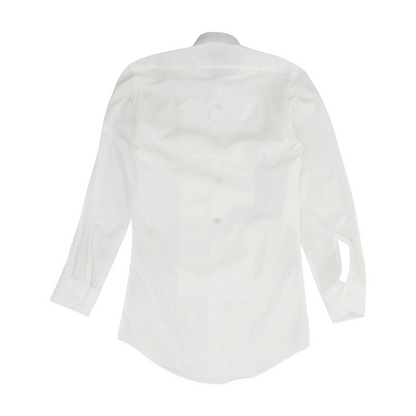White Solid Tuxedo Button Down