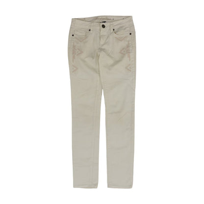 White Solid Skinny Leg Jeans