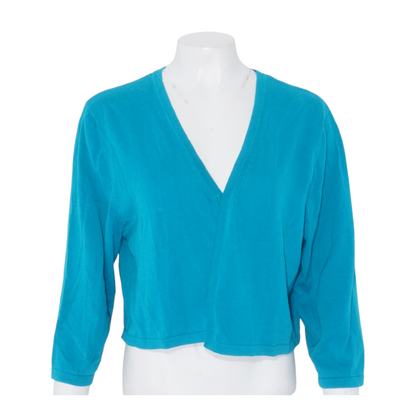Blue Plus Size Cardigan Sweater