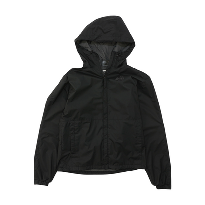 Black Solid Rain Jacket