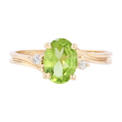 14K Yellow Gold Peridot Fashion Ring