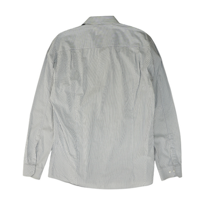 White Striped Long Sleeve Button Down