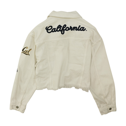 White Solid Denim Jacket