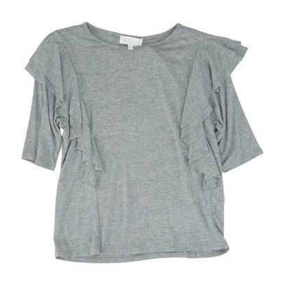 Gray Solid Knit Top